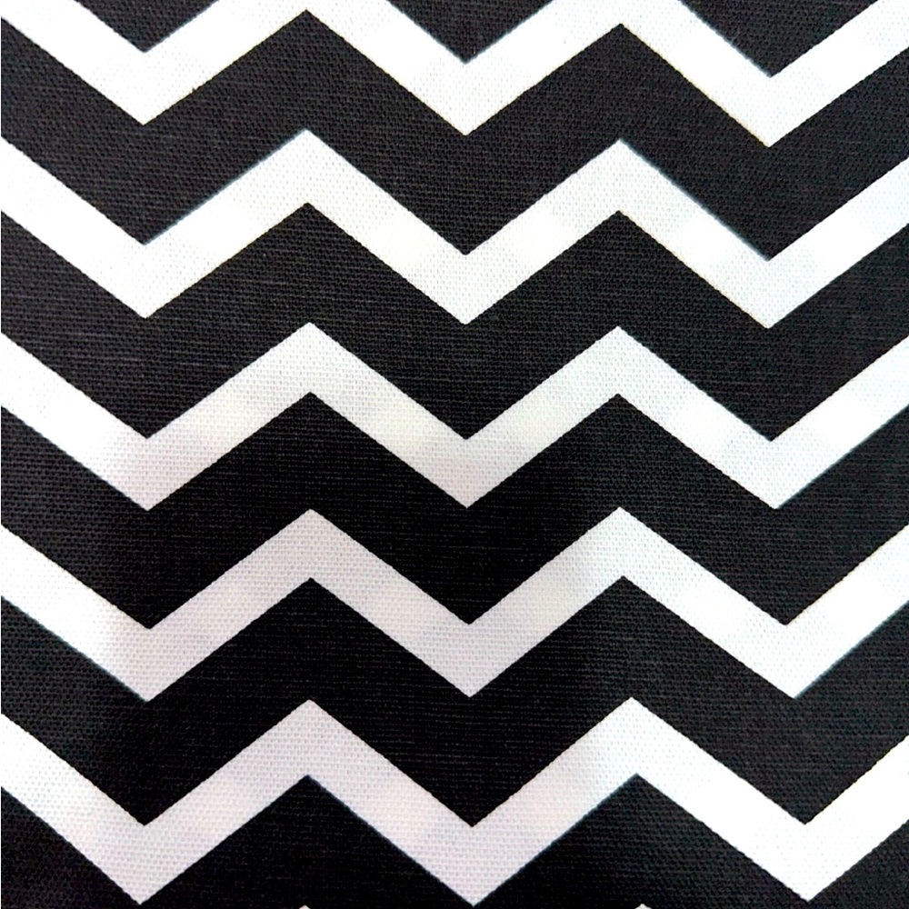 Chevron Black Cotton Canvas Fabric
